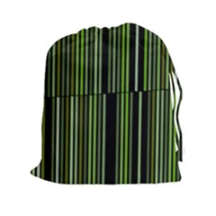 Shades Of Green Stripes Striped Pattern Drawstring Pouches (xxl)