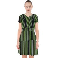 Shades Of Green Stripes Striped Pattern Adorable In Chiffon Dress by yoursparklingshop