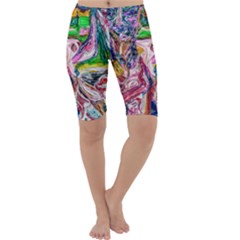 Budha Denied The Shine Of The World Cropped Leggings  by bestdesignintheworld