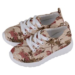 Textured Vintage Floral Design Kids  Lightweight Sports Shoes by dflcprints