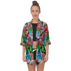 Paint, Flowers And Book Open Front Chiffon Kimono by bestdesignintheworld