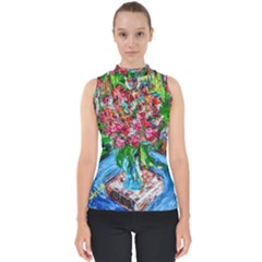 Paint, Flowers And Book Shell Top by bestdesignintheworld