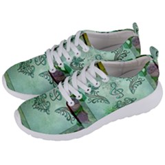 Music, Decorative Clef With Floral Elements Men s Lightweight Sports Shoes by FantasyWorld7