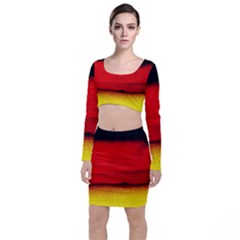 Colors And Fabrics 7 Long Sleeve Crop Top & Bodycon Skirt Set