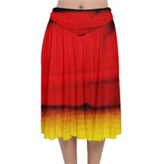 Colors And Fabrics 7 Velvet Flared Midi Skirt
