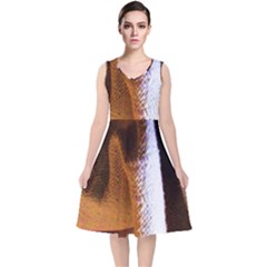 Colors And Fabrics 28 V-neck Midi Sleeveless Dress 