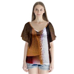 Colors And Fabrics 28 V-neck Flutter Sleeve Top