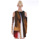 Colors And Fabrics 28 Velvet Long Sleeve Shoulder Cutout Dress View2