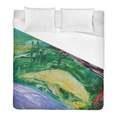 Yellow Boat And Coral Tree Duvet Cover (full/ Double Size) by bestdesignintheworld