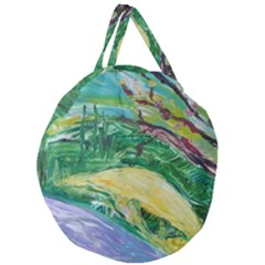 Yellow Boat And Coral Tree Giant Round Zipper Tote by bestdesignintheworld