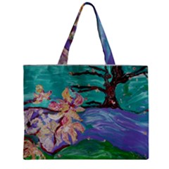 Magnolia By The River Bank Zipper Mini Tote Bag by bestdesignintheworld