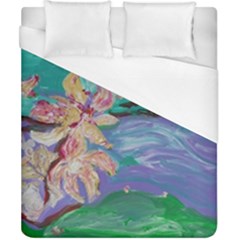 Magnolia By The River Bank Duvet Cover (california King Size) by bestdesignintheworld