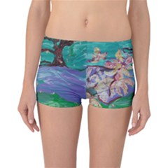 Magnolia By The River Bank Reversible Boyleg Bikini Bottoms by bestdesignintheworld