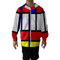 Piet Mondrian Mondriaan Style Hooded Wind Breaker (kids) by yoursparklingshop