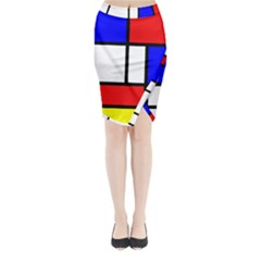 Piet Mondrian Mondriaan Style Midi Wrap Pencil Skirt by yoursparklingshop