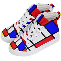 Piet Mondrian Mondriaan Style Kid s Hi-top Skate Sneakers by yoursparklingshop