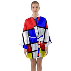Piet Mondrian Mondriaan Style Long Sleeve Kimono Robe by yoursparklingshop