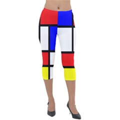 Piet Mondrian Mondriaan Style Lightweight Velour Capri Leggings  by yoursparklingshop