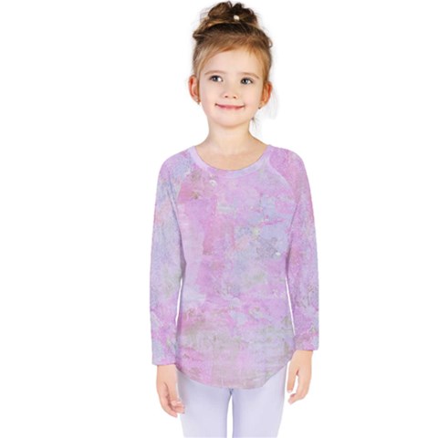 Soft Pink Watercolor Art Kids  Long Sleeve Tee by yoursparklingshop