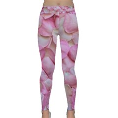 Romantic Pink Rose Petals Floral  Classic Yoga Leggings by yoursparklingshop