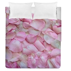 Romantic Pink Rose Petals Floral  Duvet Cover Double Side (queen Size) by yoursparklingshop