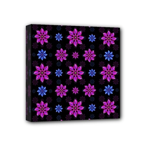Stylized Dark Floral Pattern Mini Canvas 4  X 4  by dflcprints