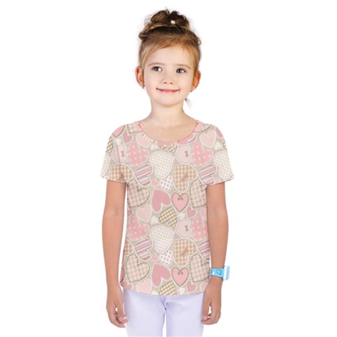 Cute Romantic Hearts Pattern Kids  One Piece Tee by yoursparklingshop