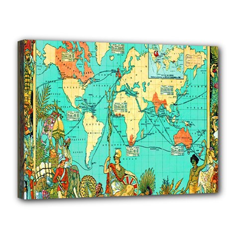 Vintage Map-1 Canvas 16  X 12  by ArtworkByPatrick