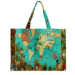 Vintage Map-1 Zipper Mini Tote Bag by ArtworkByPatrick