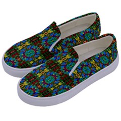 Colorful-29 Kids  Canvas Slip Ons by ArtworkByPatrick