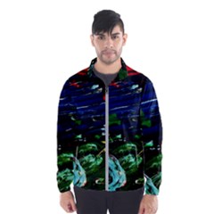 Tumble Weed And Blue Rose Wind Breaker (men)