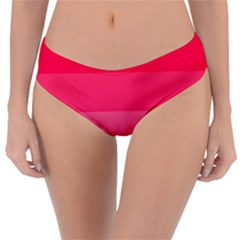 Pink Scarlet Gradient Stripes Pattern Reversible Classic Bikini Bottoms