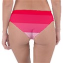 Pink Scarlet Gradient Stripes Pattern Reversible Classic Bikini Bottoms View2