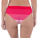 Pink Scarlet Gradient Stripes Pattern Reversible Classic Bikini Bottoms View4