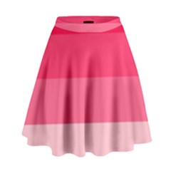 Pink Scarlet Gradient Stripes Pattern High Waist Skirt