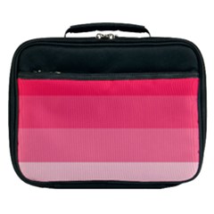 Pink Scarlet Gradient Stripes Pattern Lunch Bag