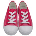 Pink Scarlet Gradient Stripes Pattern Kids  Low Top Canvas Sneakers View1