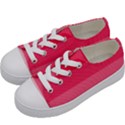 Pink Scarlet Gradient Stripes Pattern Kids  Low Top Canvas Sneakers View2
