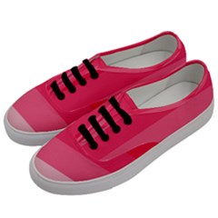 Pink Scarlet Gradient Stripes Pattern Men s Classic Low Top Sneakers by yoursparklingshop