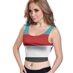 Dark Turquoise Deep Red Gray Elegant Striped Pattern Crop Top by yoursparklingshop