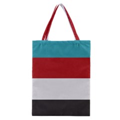 Dark Turquoise Deep Red Gray Elegant Striped Pattern Classic Tote Bag by yoursparklingshop