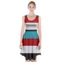 Dark Turquoise Deep Red Gray Elegant Striped Pattern Racerback Midi Dress View1