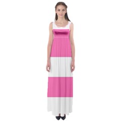 Horizontal Pink White Stripe Pattern Striped Empire Waist Maxi Dress by yoursparklingshop