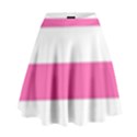 Horizontal Pink White Stripe Pattern Striped High Waist Skirt View1