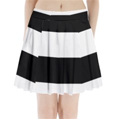 Black And White Striped Pattern Stripes Horizontal Pleated Mini Skirt by yoursparklingshop