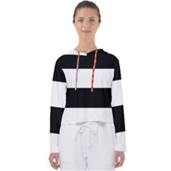 Black And White Striped Pattern Stripes Horizontal Women s Slouchy Sweat by yoursparklingshop