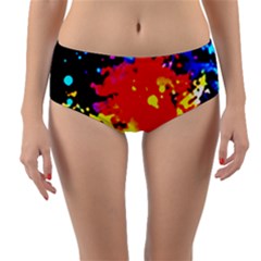 Colorfulpaintsptter Reversible Mid-waist Bikini Bottoms by flipstylezfashionsLLC