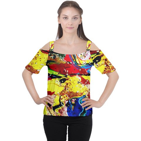 Yellow Roses 3 Cutout Shoulder Tee by bestdesignintheworld