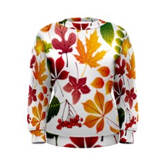 Beautiful Autumn Leaves Vector Women s Sweatshirt by Nexatart