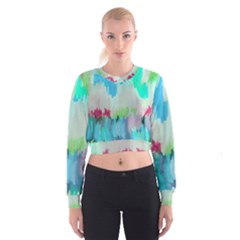 Abstract Background Cropped Sweatshirt